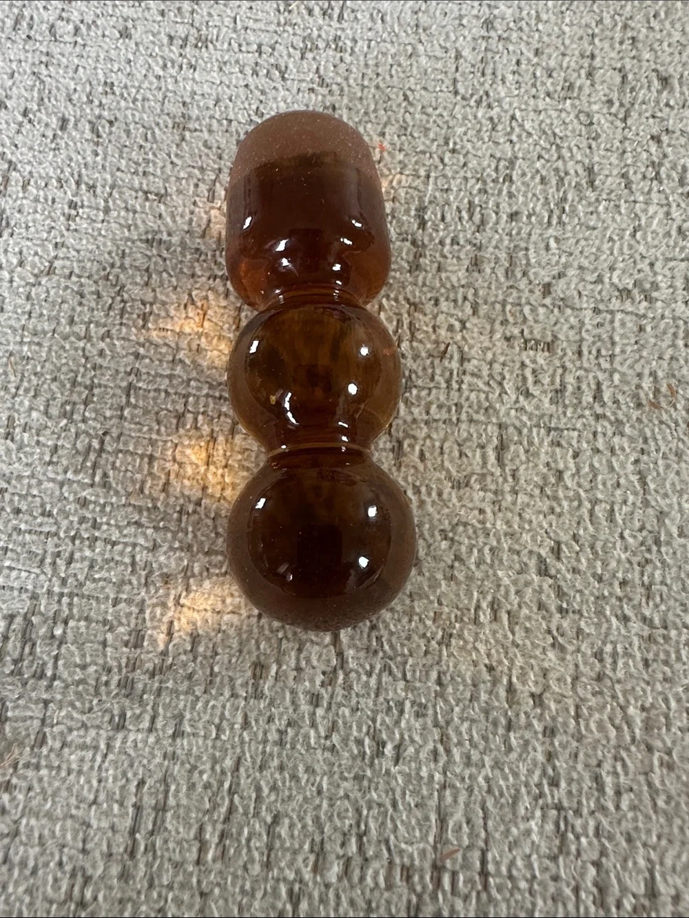 MCM Empoli Style Amber Bubble Art Glass Decanter Stopper 3.5”